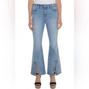 Liverpool Light Wash High Rise Hannah Flare Split Hem Jeans 4 / 27